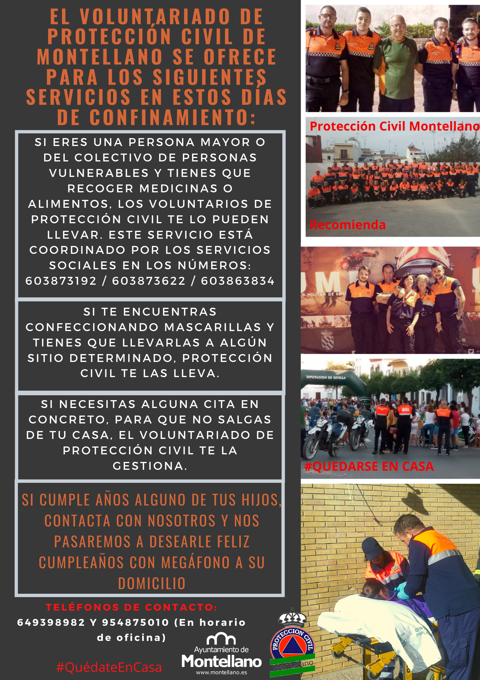 LOS VOLUNTARIOS DE PROTECCIÓN CIVIL TE AYUDAN