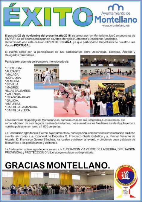 NOTA DE PRENSA OPEN ESPAÑA MONTELLANO 2016