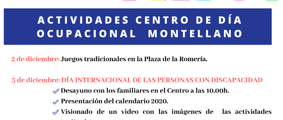 ACTIVIDADES CENTRO OCUPACIONAL DE MONTELLANO