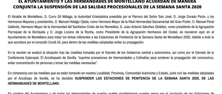 COMUNICADO SEMANA SANTA