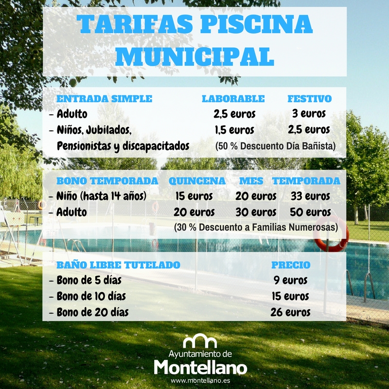 TARIFAS PISCINA MUNICIPAL
