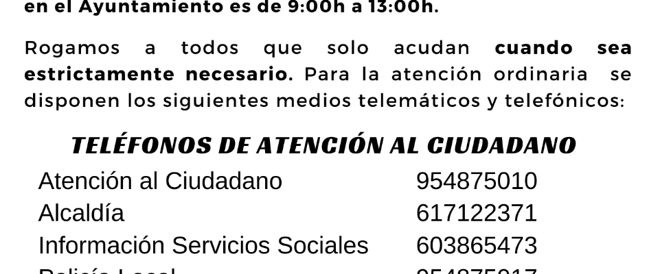 nuevo horario atencion al ciudadano